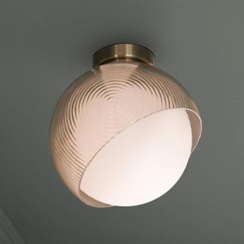 IDEAL LUX Bloom mennyezeti lámpa, átmérő 30 cm, sárgaréz, fém/üveg kép