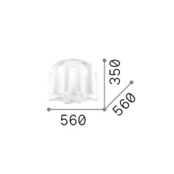 IDEAL LUX Compo mennyezeti lámpa, Ø 56 cm, fehér, fém/üveg kép