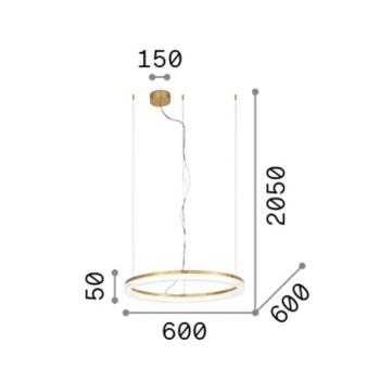 IDEAL LUX Crown LED lógó lámpa, 60 cm átmérőjű, fehér, fém kép