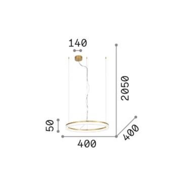 IDEAL LUX Crown LED lógó lámpa, Ø 40 cm, fekete, fém kép