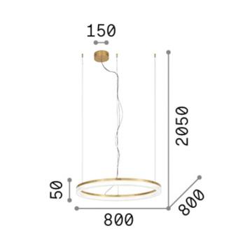IDEAL LUX Crown LED lógó lámpa, Ø 80 cm, fekete, fém kép
