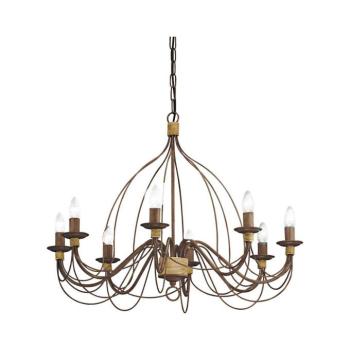 Ideal Lux - Csillár láncon CORTE 8xE14/40W/230V átm. 80 cm réz 057194 kép