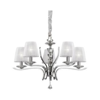 Ideal Lux - Csillár láncon PEGASO 5xE14/28W/230V átm. 72 cm fényezett króm 66448 kép
