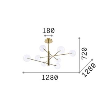 IDEAL LUX Equinoxe lógó lámpa, króm/átlátszó, 8 izzós kép