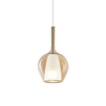 Ideal Lux függő lámpa Kalique 1, borostyánszínű, Ø 18 cm kép
