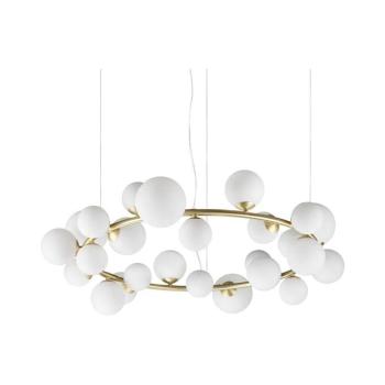 Ideal Lux - kábellel függesztett LED csillár PERLAGE 25xG9/3W/230V 110 cm arany/fehér 363370 kép