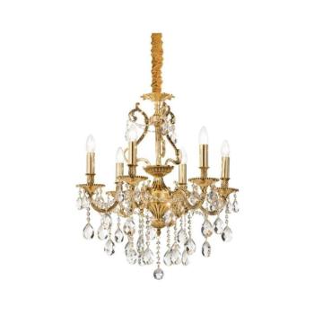 Ideal Lux - Kristály csillár láncon GIOCONDA 6xE14/40W/230V átm. 62 cm arany 060507 kép