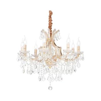 Ideal Lux - Kristály csillár láncon NAPOLEON 8xE14/40W/230V átm. 67 cm arany 167398 kép