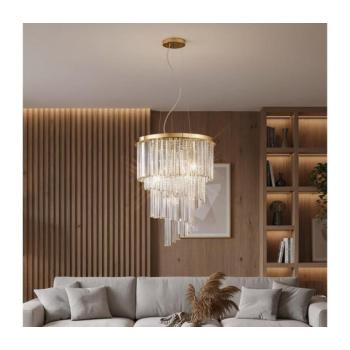 Ideal Lux - Kristály csillár zsinóron CARLTON 12xE14/40W/230V átm. 50 cm arany 213521 kép