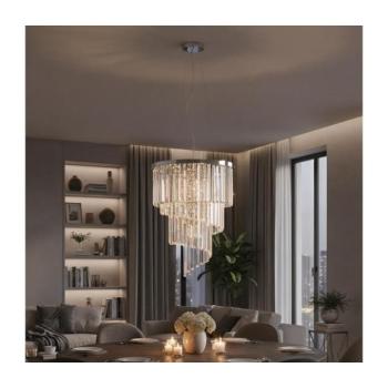 Ideal Lux - Kristály csillár zsinóron CARLTON 12xE14/40W/230V átm. 50 cm króm 166247 kép