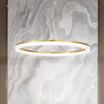 IDEAL LUX Crown LED lógó lámpa, Ø 80 cm, sárgaréz színű fém kép