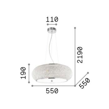 IDEAL LUX Pasha lógó lámpa, arany színű/átlátszó, Ø 55 cm, üveg kép