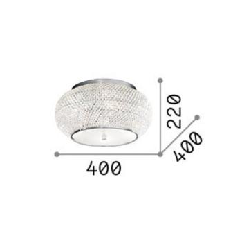 IDEAL LUX Pasha mennyezeti lámpa, arany színű/átlátszó, Ø 40 cm, üveg kép