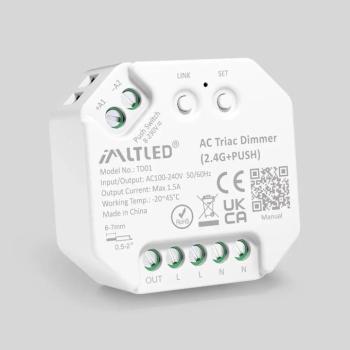 IMLTLED AC TRIAC fényerőszabályzó , fázishasításos fényerőszabályzó , 2.4G + nyomógombos , Miboxer (Mi-Light) kompatibilis , TD01 kép