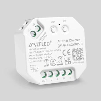 IMLTLED AC TRIAC fényerőszabályzó , fázishasításos fényerőszabályzó , WiFi + 2.4G + nyomógombos , okos , Miboxer (Mi-Light) kompatibilis , TD01W kép