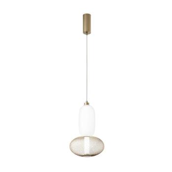 INKAS LED lógó lámpa, magasság 41 cm, arany színű üveg/fém CCT kép