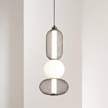 INKAS LED lógó lámpa, magasság 53 cm, fekete, üveg/fém, CCT kép