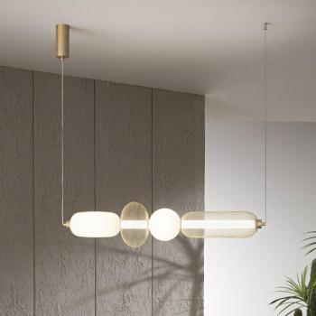 INKAS LED lógó lámpa, magasság 90 cm, arany színű üveg/fém, CCT kép