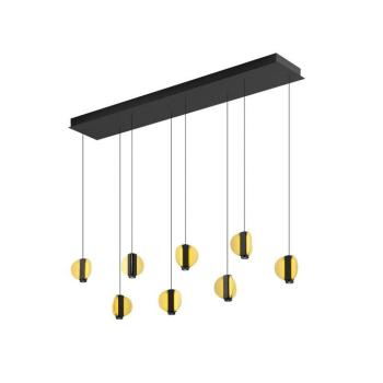 Iris LED lógó lámpa, fekete/arany, hossza 180 cm, fém, 8 izzós kép