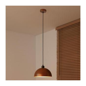 - IRONLINE zsinóros függőlámpa 1xE27/15W/230V átmérő 27 cm réz/fekete 70514 kép