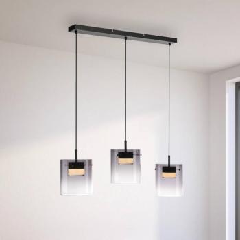 JUST LIGHT. Elio LED lógó világítás, füstös üveg, 3 izzós, fekete kép