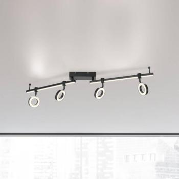 JUST LIGHT. LOLAsmart Bileda LED mennyezeti lámpa, 4-lámpás, fekete kép
