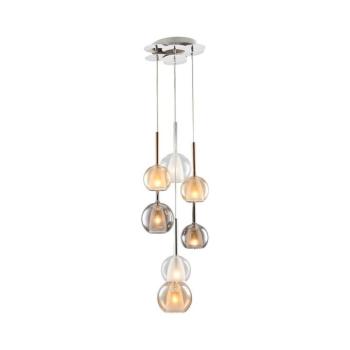 Kábelcsillár MUSCAT 7xE14/40W/230V füstszínű/arany/átlátszó 414LRC1301 kép