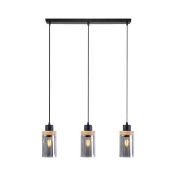 Kábelcsillár WOODNEST 3xE27/15W/230V fenyő/füstös fekete W-L 1015/3 BK+SM kép