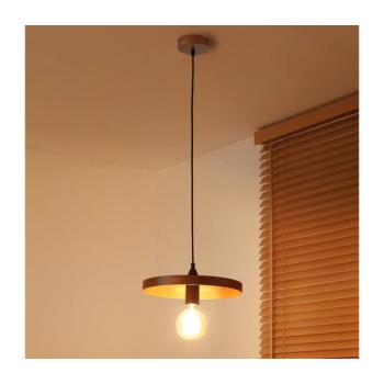 - Kábeles függőlámpa IRONLINE 1xE27/15W/230V átm. 30 cm réz/fekete 70576 kép