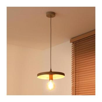 - Kábeles függőlámpa IRONLINE 1xE27/15W/230V, átmérő 30 cm, bézs/réz 70569 kép