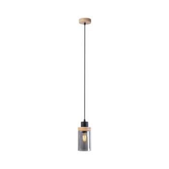 Kábeles függőlámpa WOODNEST 1xE27/15W/230V fenyő/füstös fekete W-KM 1015/1 BK+SM kép