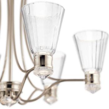 Kayva LED-es függőlámpa, IP44, 6 lámpás, polírozott nikkel kép
