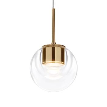 kdln LED lógó lámpa Dew, sárgaréz színű, 1 izzós, Ø 11 cm kép