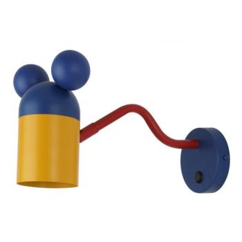Kék gyerek fali lámpa fém búrával Mouse – GTV kép