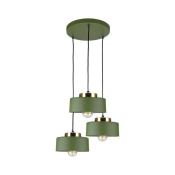 Keter Lighting IGNIA kábelen függő csillár 3xE27/60W/230V zöld/arany 3388 kép