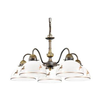 Kolarz 731.85.150 - NONNA láncos csillár 5xE27/75W/230V, agancs, rózsaarany 731.85.150 kép