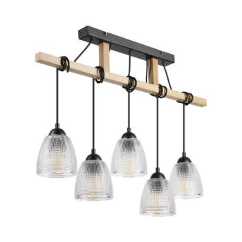 LEANDRA zsinóros csillár 5xE27/15W/230V tölgy/fekete LM-5.300/DĄB kép