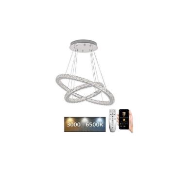LED állítható fényerejű csillár kábellel LED/115W/230V 3000-6500K ezüst + DO J6353/CH kép