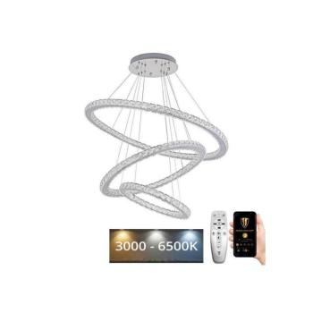 LED állítható fényerejű csillár kábellel LED/210W/230V 3000-6500K ezüst + DO J6355/CH kép