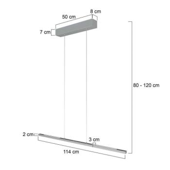 LED-es függőlámpa Bande, fel/le, acél, 120 cm, CCT, fényerőszabályzó, kép