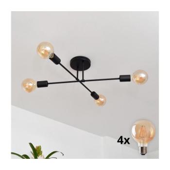 LED Felületre szerelhető csillár CAMBRIDGE 4xE27/8W/230V fekete W-2022/4 BK/H kép