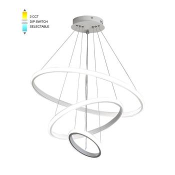 LED függesztett lámpa TRIO-1 φ200+400+600 56W 3xCCT-DIP kapcsoló fehér 2026360 VITO kép