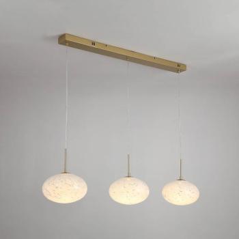LED függő lámpa Confetti, hossza 115 cm, arany színű/fehér, üveg kép