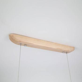 LED függő lámpa Kenzie, hosszúság 60 cm, világosbarna, fa, CCT kép