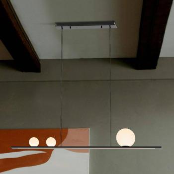 LED függő lámpa Mila, fekete, hossza 120 cm, fém kép