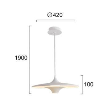 LED függő lámpa Rene, fehér, Ø 42 cm, fém kép