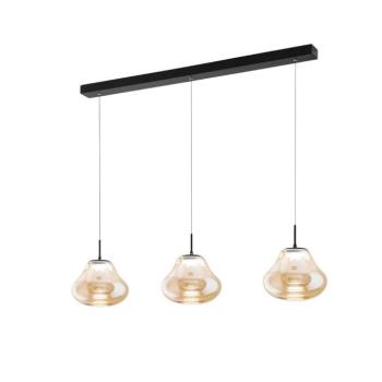 LED függő világítás Deva, 3 izzós, 115 cm, borostyán, CCT, dimmelhető kép