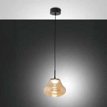 LED függő világítás Deva, borostyán, üveg, Ø 25 cm, CCT, dimmelhető kép
