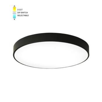 LED kerek mennyezeti lámpa FINESSE R1-45 45W állítható színhőmérséklet (3xCCT) Φ500x50mm fekete 2026120 VITO kép
