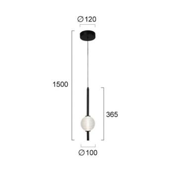 LED lógó lámpa Abeona, Ø 10 cm, fekete/átlátszó, fém/üveg kép